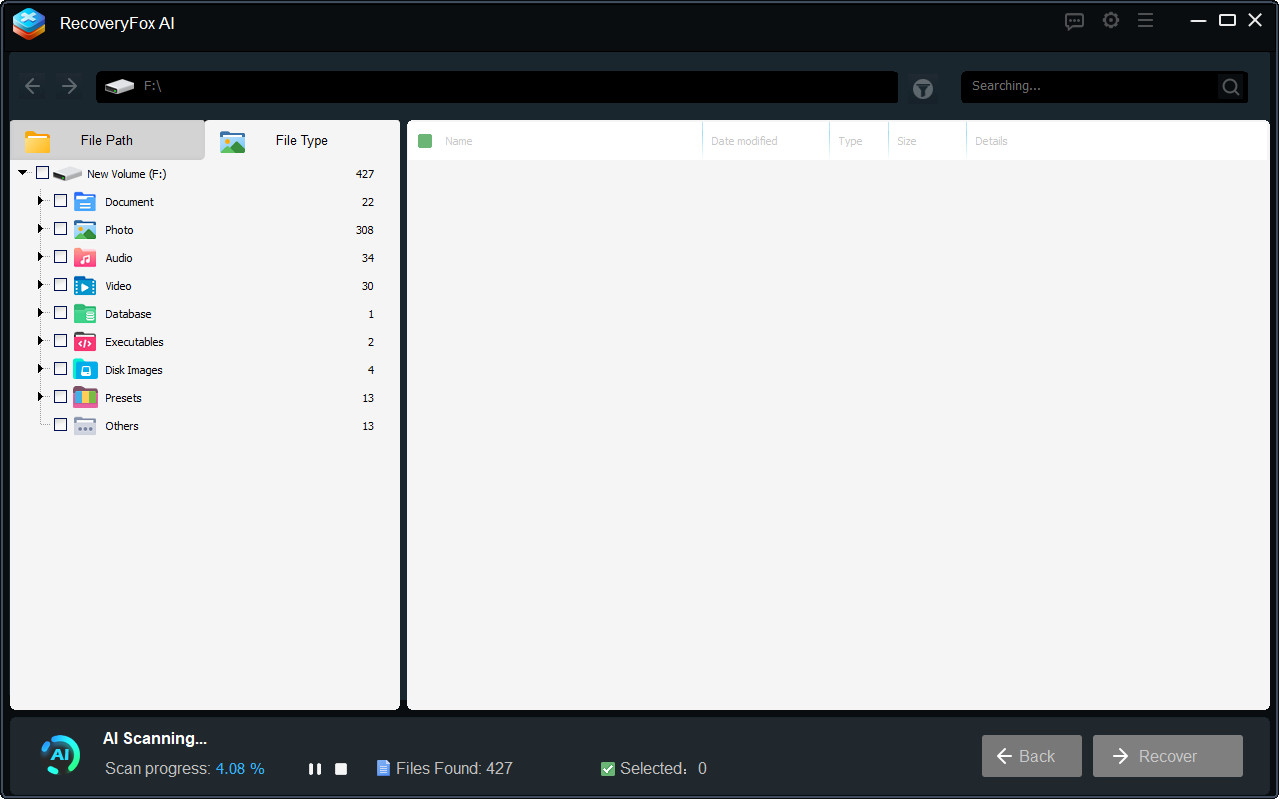screenshot of RecoveryFox AI